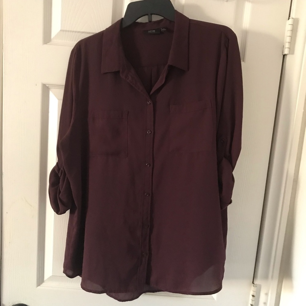 Red Wine/ Burgundy long sleeve blouse